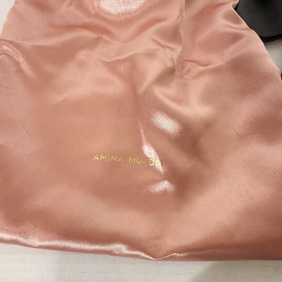 Amina Muaddi Women’s Lupita Leather Black Luxury Slipper Mule Sandal Size 11 - Picture 11 of 11